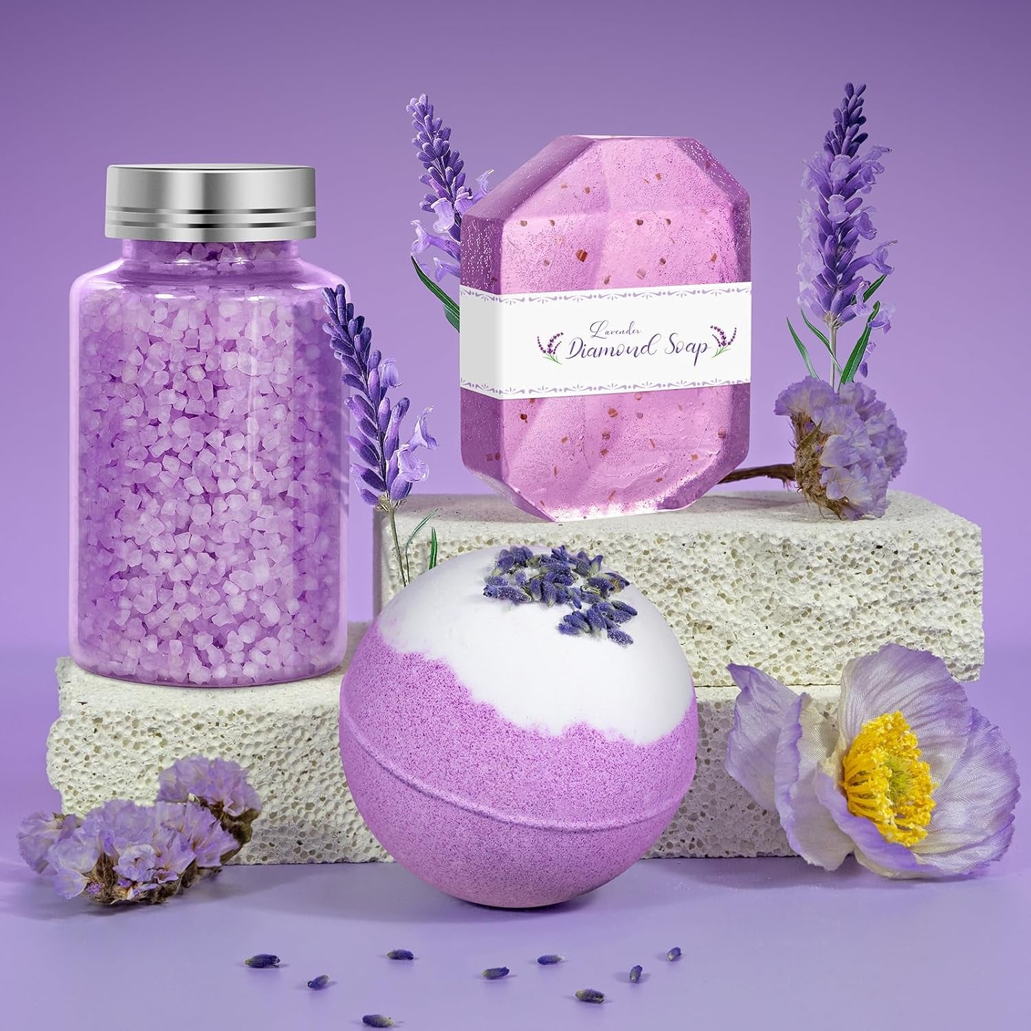 Geschenke Für Frauen, Geschenk Für Sie, Mama, Oma, Tochter, Ehefrau, Freundin, Geschenke Für Valentinstag, Geburtstagsgeschenke Für Frauen Lavendel Badebomben Set