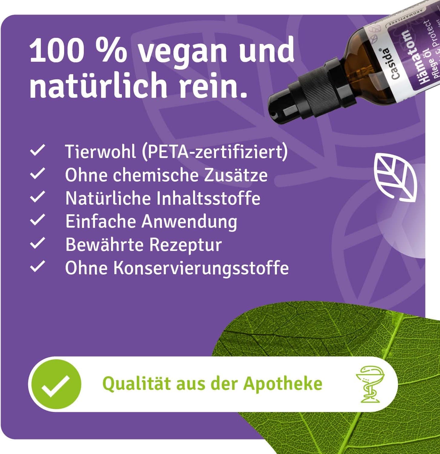 Casida® Hämatom Pflege Öl Repair & Protect - Aromapflegeöl Aus 100% Naturreinen Ölen - Für Die Pflege Von Hämatomen, Blauen Flecken Und Blutergüssen - 50 Ml