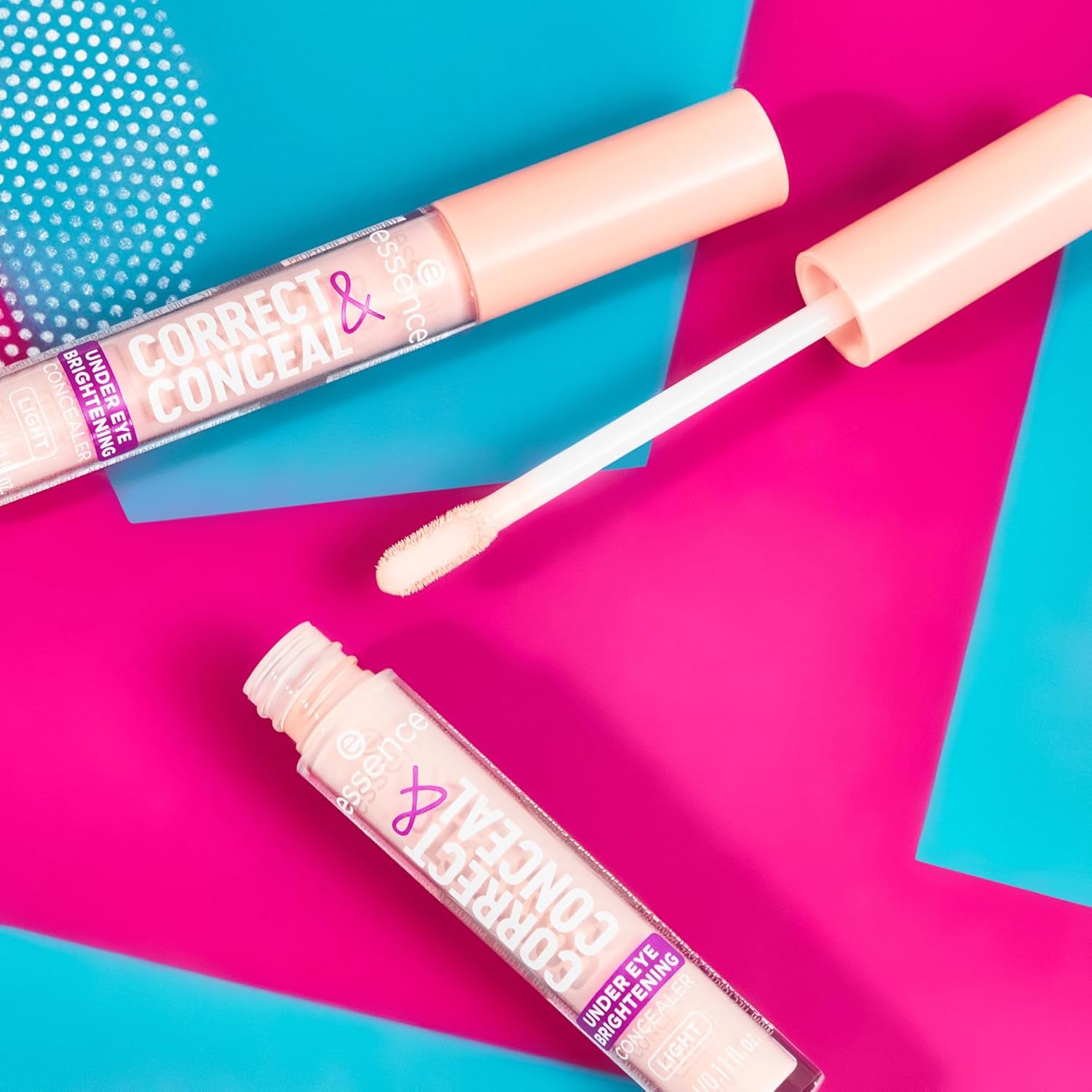 Essence CORRECT & CONCEAL under Eye Brightening Concealer, Nr. 10, Pink, Aufhellend, Farbkorrigierend, Natürlich, Für Sensible Haut, Vegan, Ölfrei, Ohne Parfüm, Ohne Alkohol, 1Er Pack (3.5Ml)