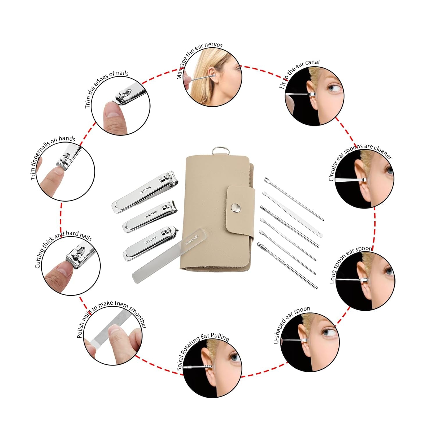 Professionelles Nagelknipser-Set, Edelstahl Maniküre Nagelknipser, Scharf Nagelknipser Für Dicke & Eingewachsene Fußnägel,10 Pcs Pediküre Set Nagelschere Fussnägel Mit Nagelzange & Nagelhautschere