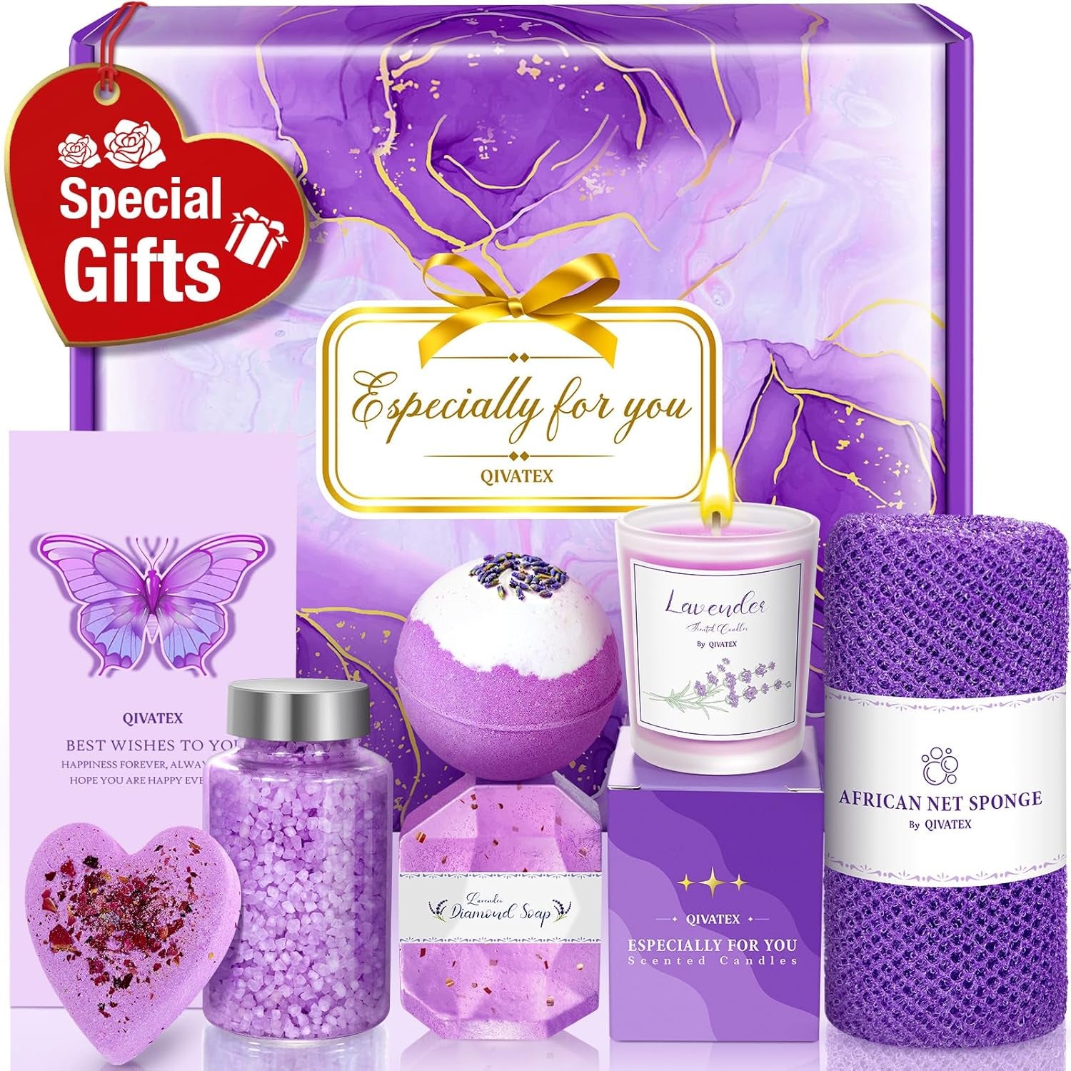 Geschenke Für Frauen, Geschenk Für Sie, Mama, Oma, Tochter, Ehefrau, Freundin, Geschenke Für Valentinstag, Geburtstagsgeschenke Für Frauen Lavendel Badebomben Set