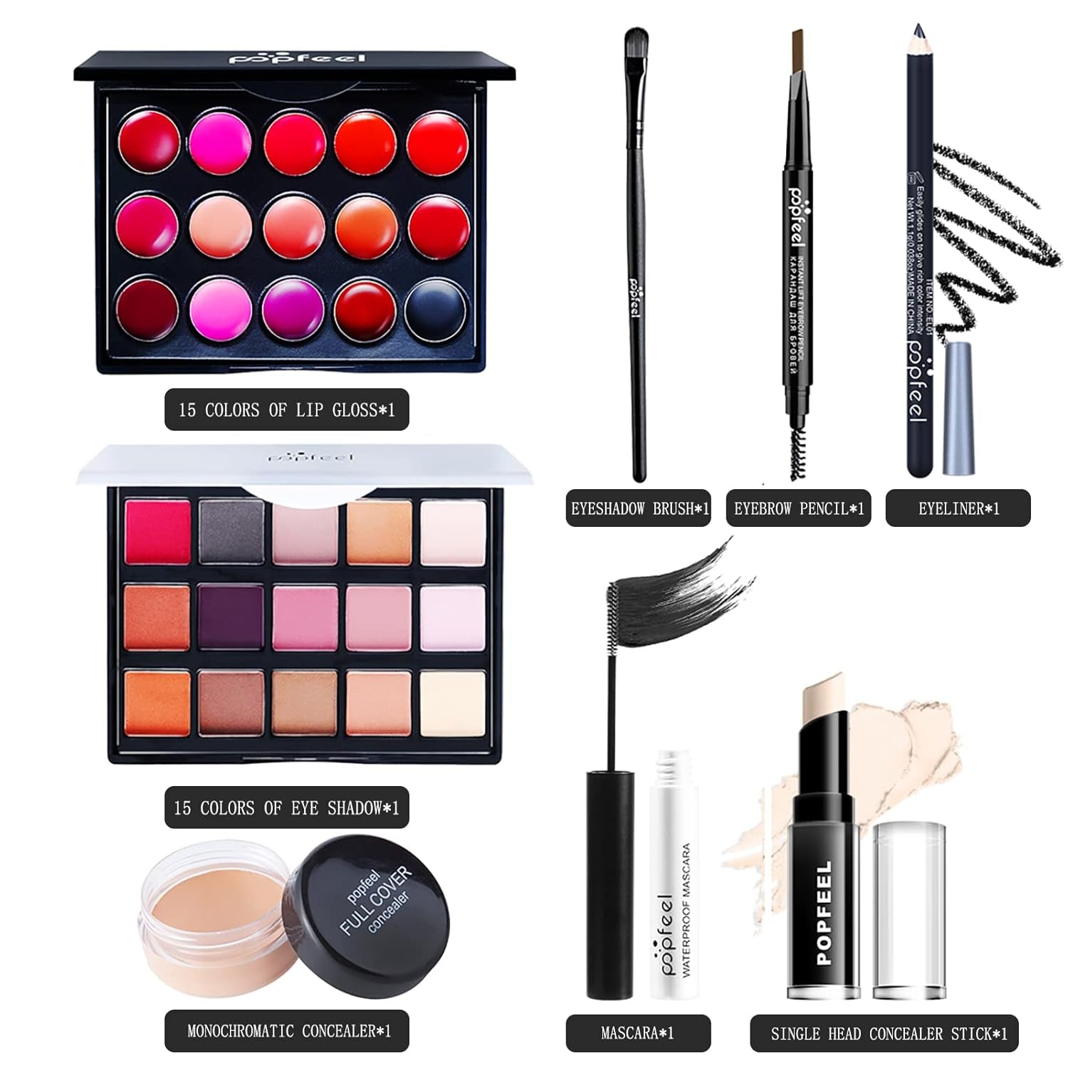 Schminkkoffer Damen, Schminke Set, All in One Makeup Kit Für Mädchen Im Teenageralter 13-15, Make up Set Für Frauen, Makeup Set Damen, COSMETICS Beauty Box(8 STK)
