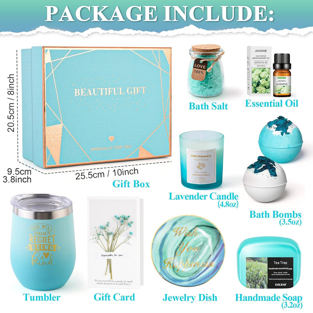 Entspannung Geschenk Für Frauen, Spa Beauty Badeset Geschenkset Mit Duftkerze, Seife, Thermobecher, Badesalz, Badebombe, Verwöhnset Wellness Geburtstag Geschenk Für Frauen, Sie, Freundin, Mama, Oma
