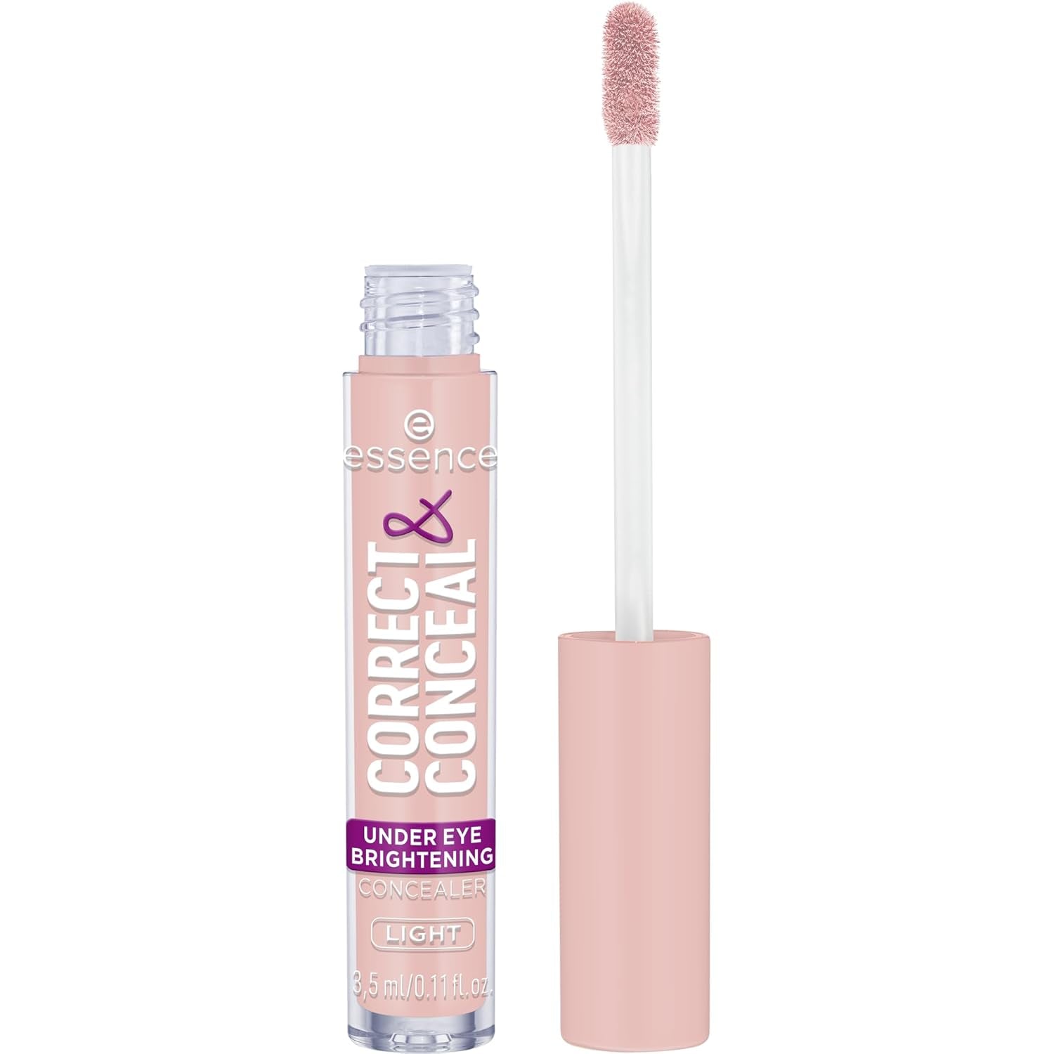 Essence CORRECT & CONCEAL under Eye Brightening Concealer, Nr. 10, Pink, Aufhellend, Farbkorrigierend, Natürlich, Für Sensible Haut, Vegan, Ölfrei, Ohne Parfüm, Ohne Alkohol, 1Er Pack (3.5Ml)