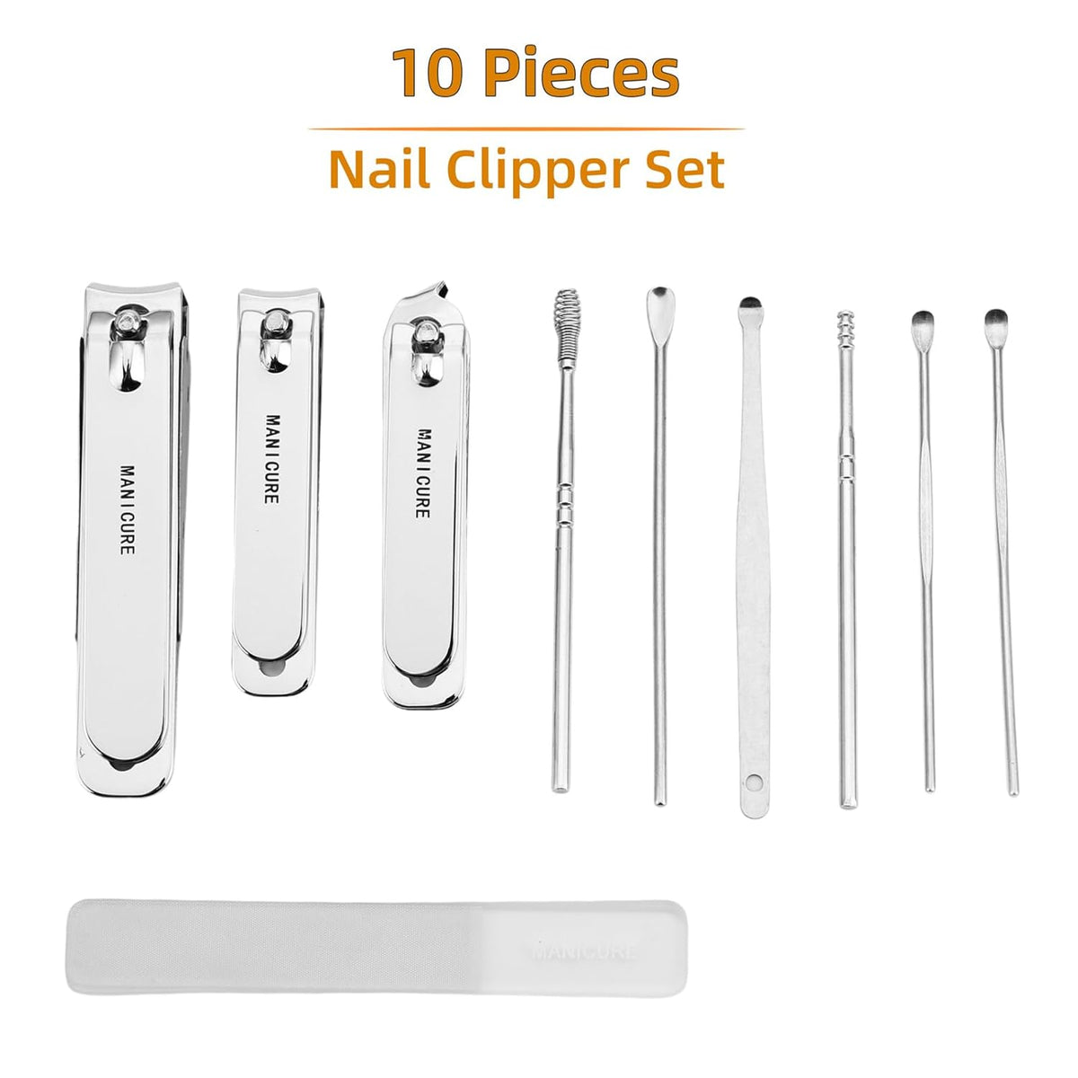 Professionelles Nagelknipser-Set, Edelstahl Maniküre Nagelknipser, Scharf Nagelknipser Für Dicke & Eingewachsene Fußnägel,10 Pcs Pediküre Set Nagelschere Fussnägel Mit Nagelzange & Nagelhautschere