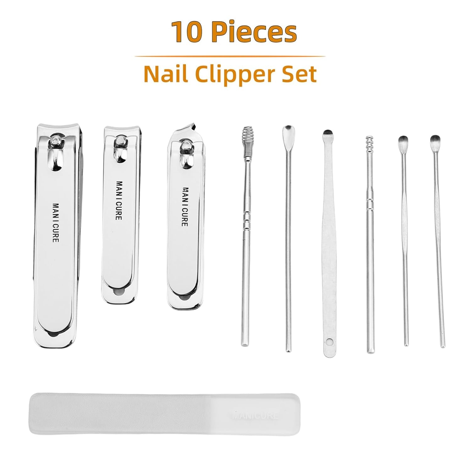 Professionelles Nagelknipser-Set, Edelstahl Maniküre Nagelknipser, Scharf Nagelknipser Für Dicke & Eingewachsene Fußnägel,10 Pcs Pediküre Set Nagelschere Fussnägel Mit Nagelzange & Nagelhautschere