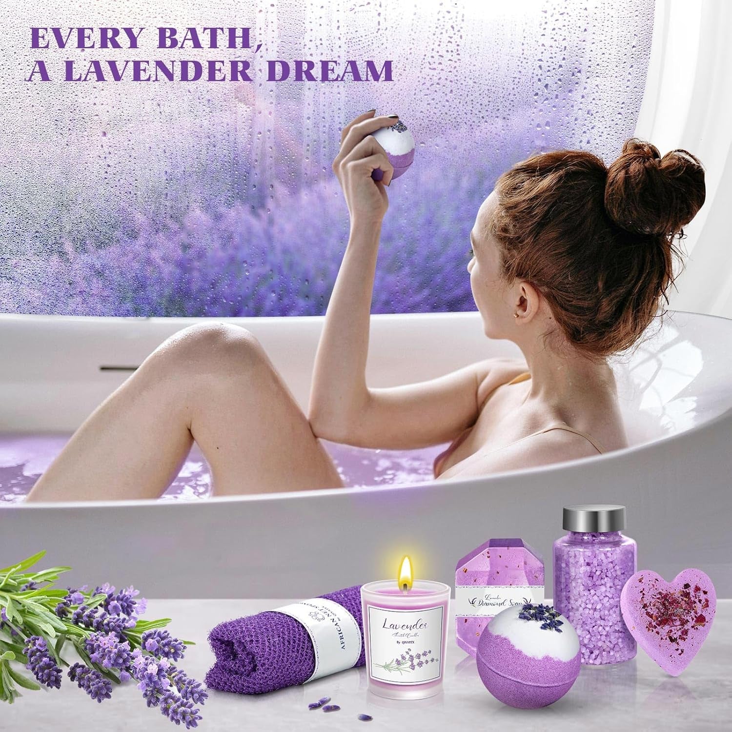 Geschenke Für Frauen, Geschenk Für Sie, Mama, Oma, Tochter, Ehefrau, Freundin, Geschenke Für Valentinstag, Geburtstagsgeschenke Für Frauen Lavendel Badebomben Set