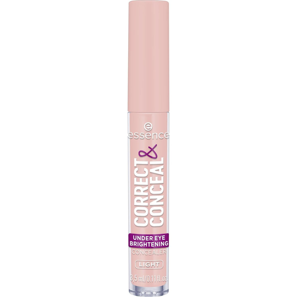 Essence CORRECT & CONCEAL under Eye Brightening Concealer, Nr. 10, Pink, Aufhellend, Farbkorrigierend, Natürlich, Für Sensible Haut, Vegan, Ölfrei, Ohne Parfüm, Ohne Alkohol, 1Er Pack (3.5Ml)