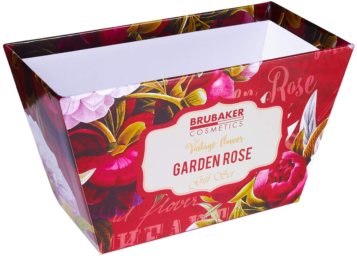 BRUBAKER Cosmetics Bade- Und Dusch Set Floraler Rosen- Und Veilchen Duft - 7-Teilig - Vintage Blumen Geschenkset Mit Massage-Acryl