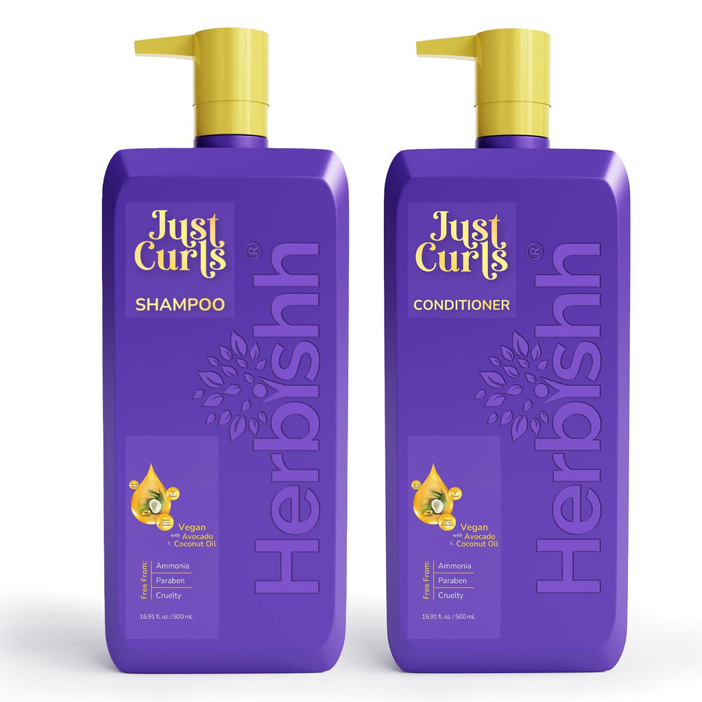 Herbishh Just Curlz Shampoo + Conditioner 500Ml Each