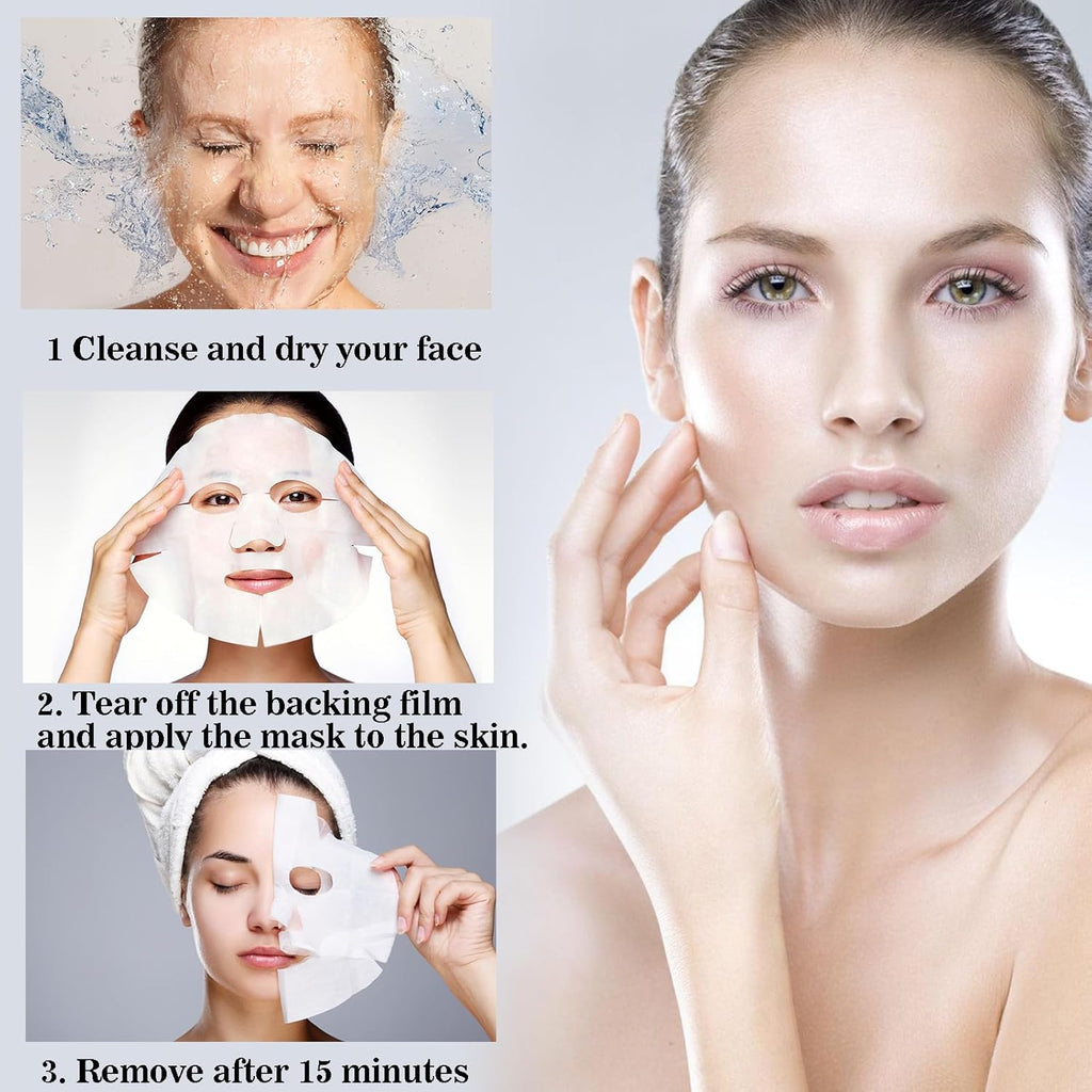 4 Stück Bio Collagen Real Deep Maske, Collagen Overnight Mask Korean, anti Falten anti Aging Gesichtsmaske, Zur Hydratation, Anti-Falten-Wirkung, Reinigung Und Aufhellung