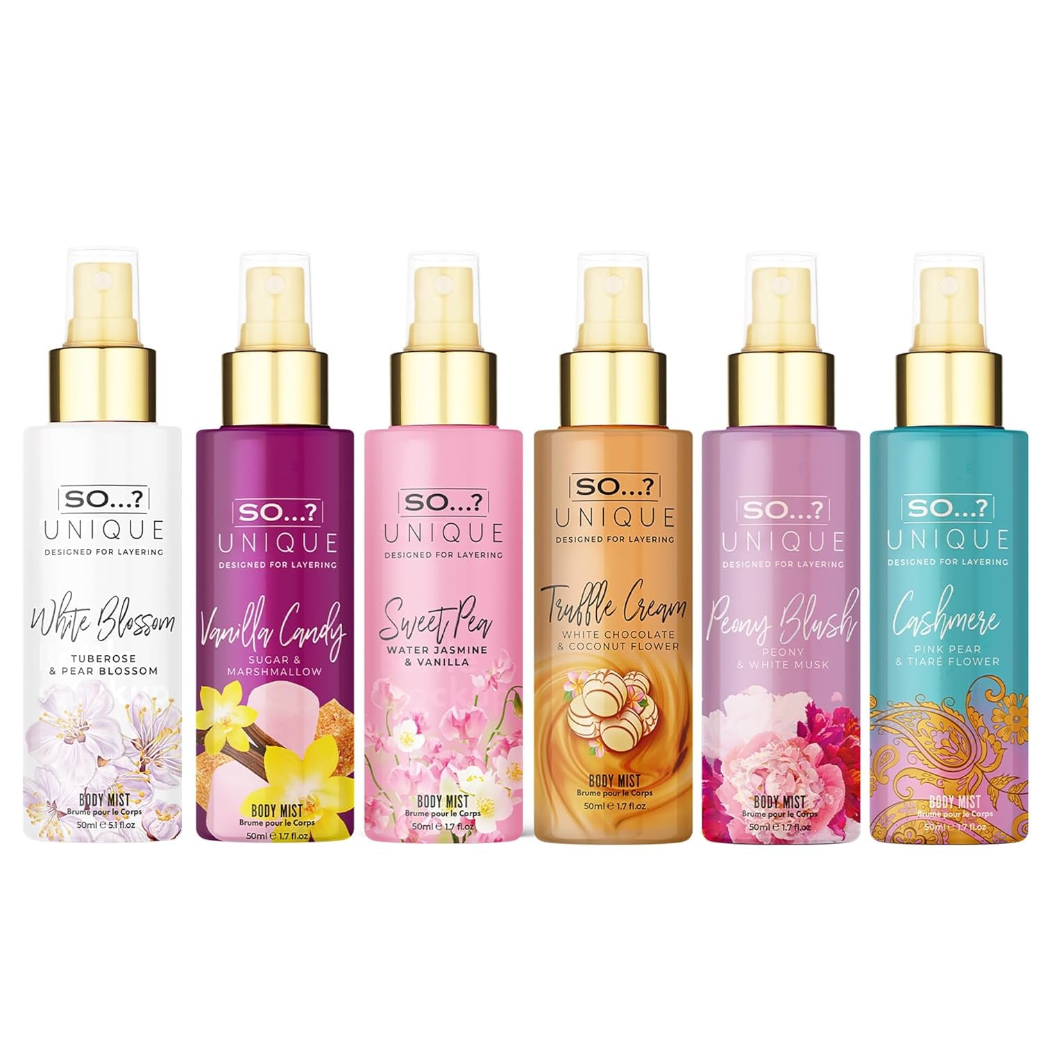 So…? Unique Grande Damen Mini Mist Gift Set, Body Mist Fragrance Spray (6X50Ml)